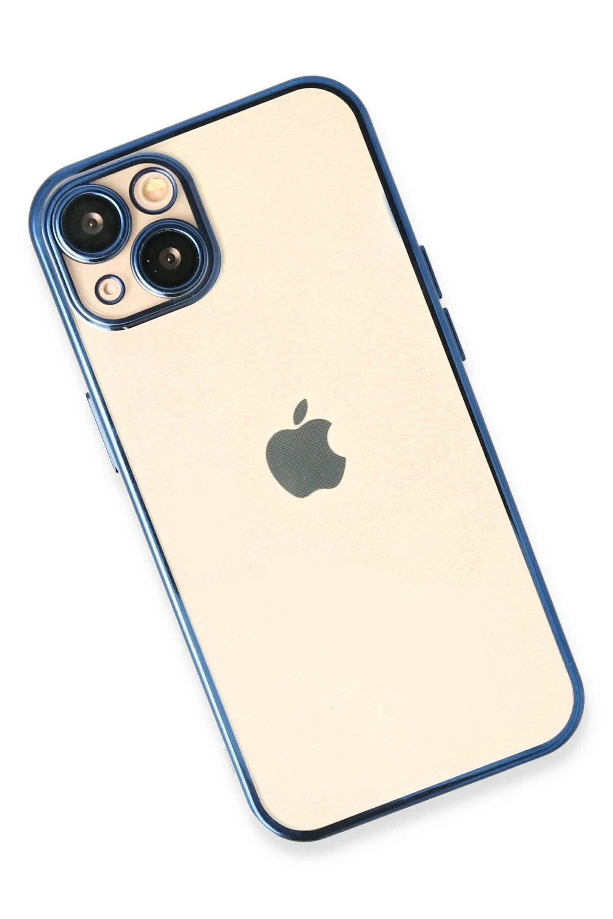 Mey İthalat® iPhone 14 Kılıf Lensli Silikon - Açık Mavi