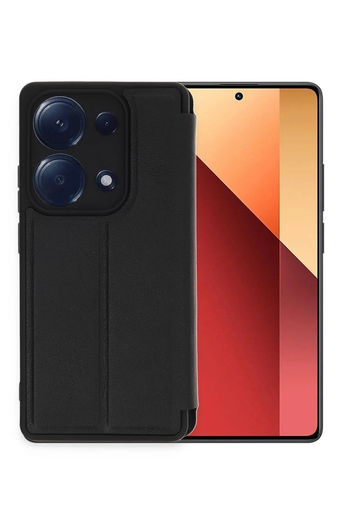 Mey İthalat® Redmi Note 13 Pro 4G Kılıf Flip Cover - Siyah