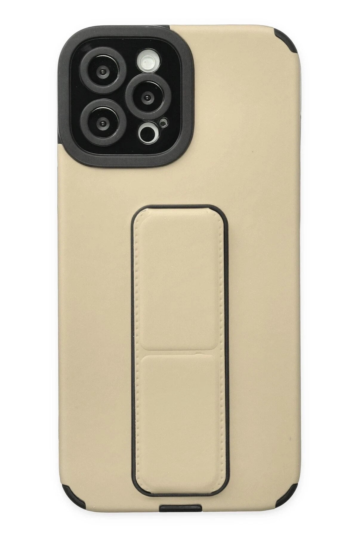 Mey İthalat® iPhone 12 Pro Max Kılıf Mega Standlı Silikon - Gold