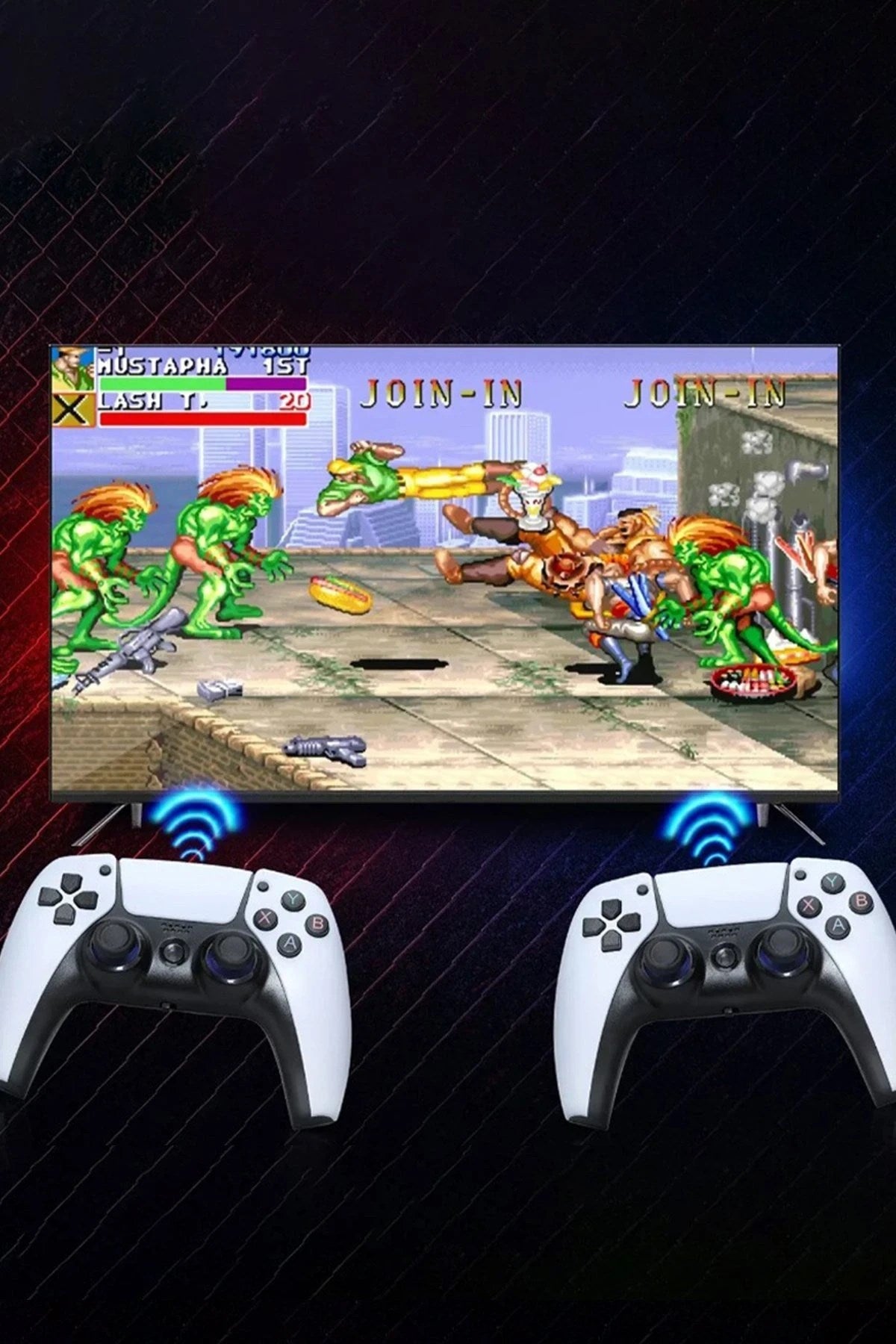 Mey İthalat® Y5 64GB Android Dual Pad 4K Game Stick - Beyaz