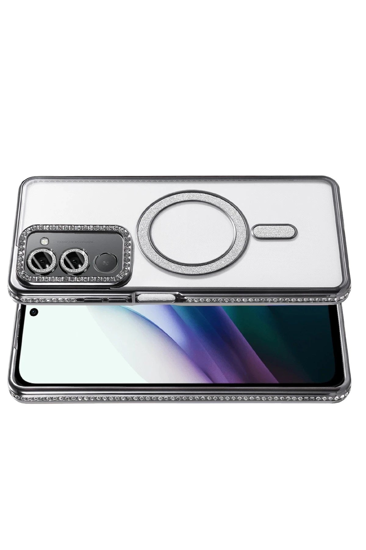 Mey İthalat® Redmi 15 4G Joke Simli Magneticsafe Kılıf - Siyah