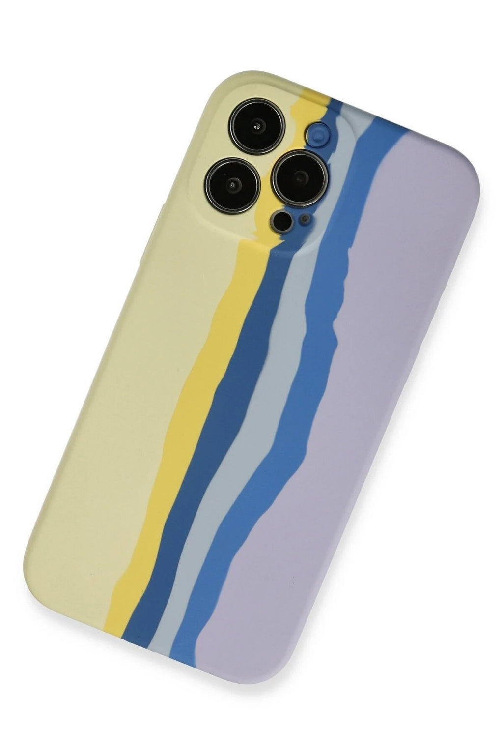 Mey İthalat® iPhone 13 Pro Kılıf Ebruli Lansman Silikon - Sarı-Lila