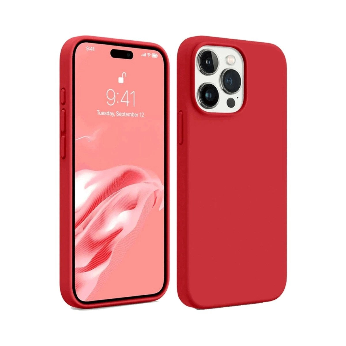 Mey İthalat® iPhone 15 Pro Kılıf First Silikon - Kırmızı