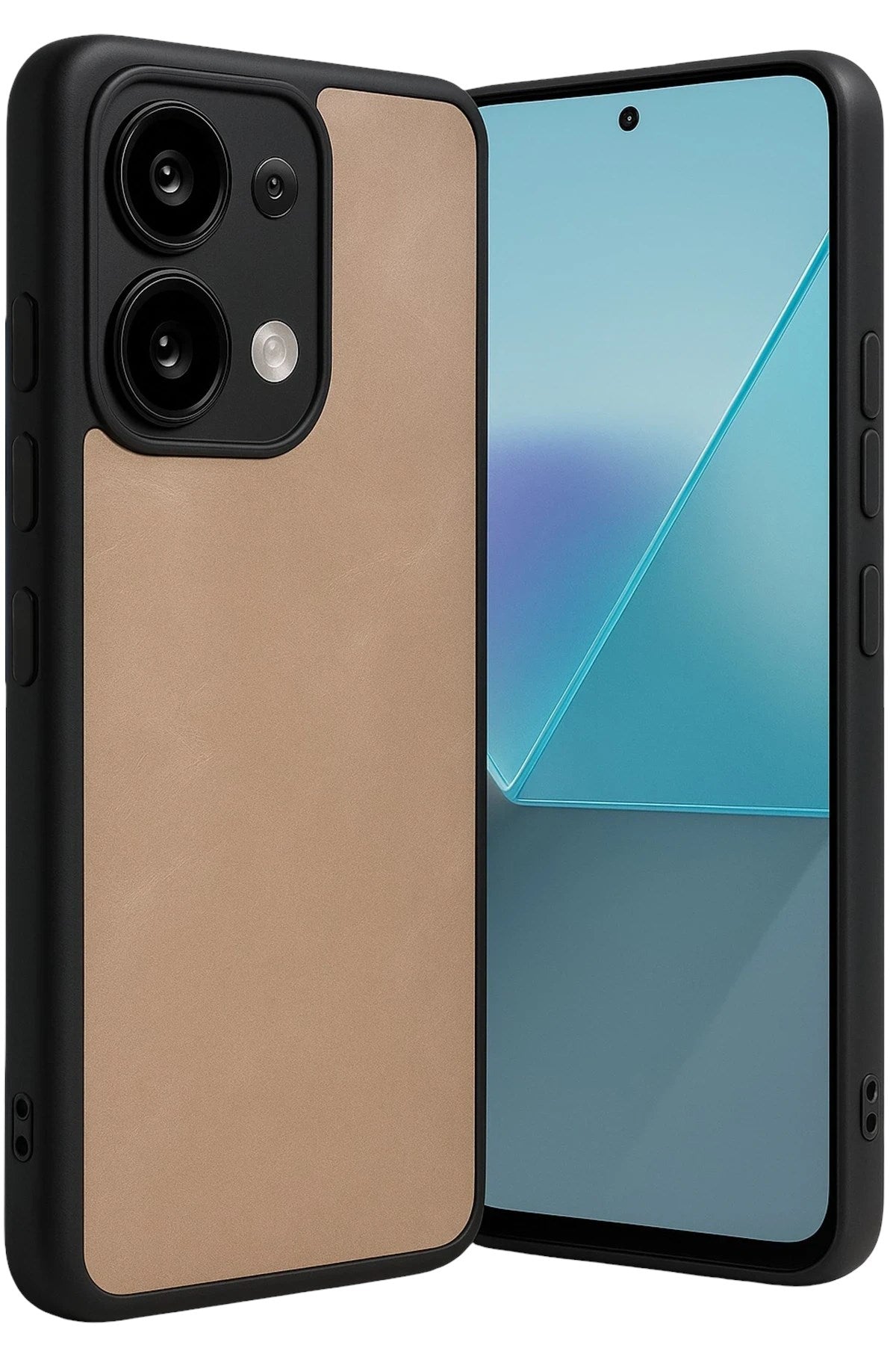Mey İthalat® Redmi Note 13 Pro 5G Kılıf Aras Deri Kapak - Pudra