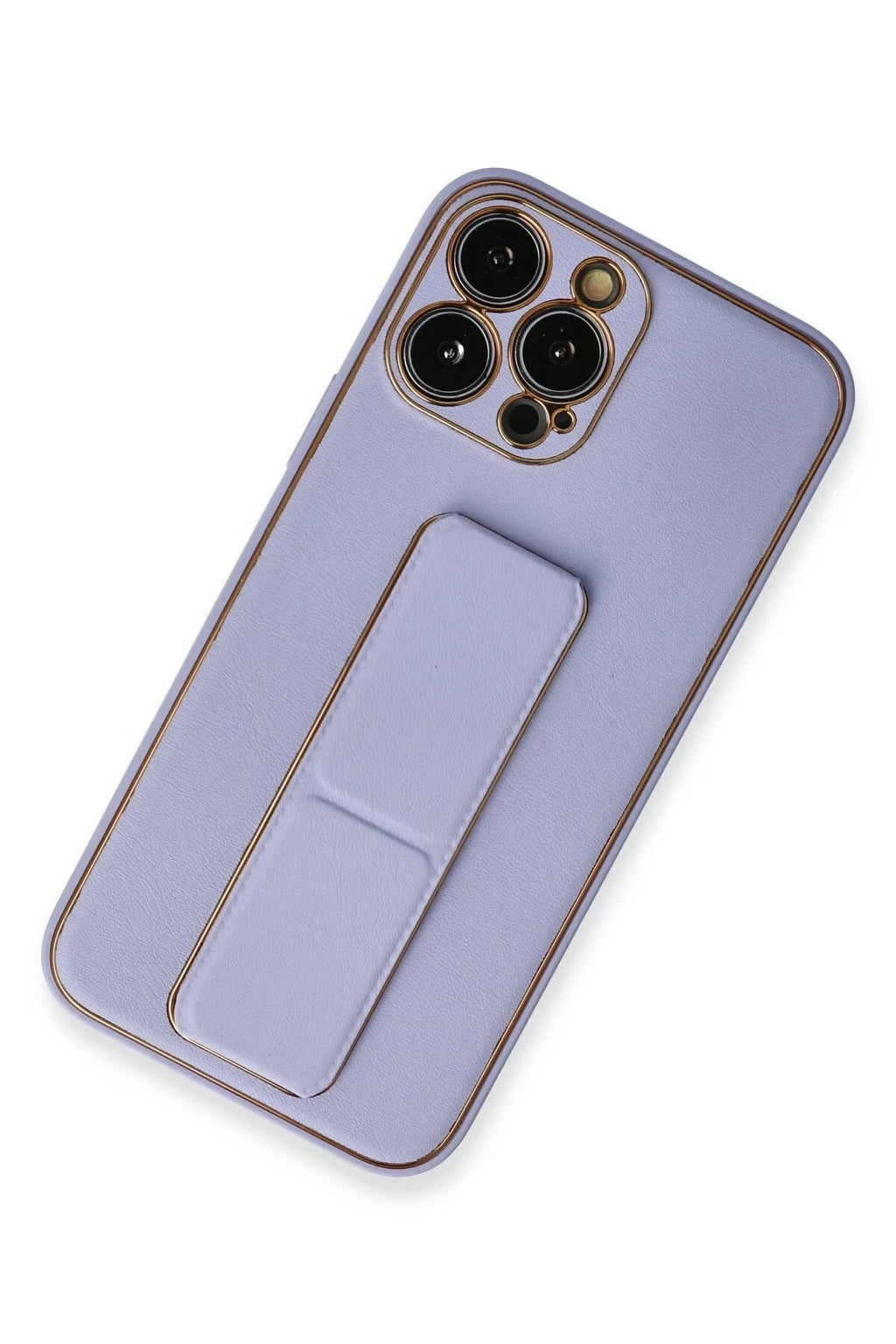 Mey İthalat® iPhone 13 Pro Kılıf Coco Deri Standlı Kapak - Lila