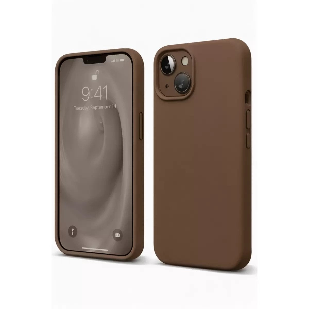 Mey İthalat® iPhone 14 Kılıf First Silikon - Kahverengi