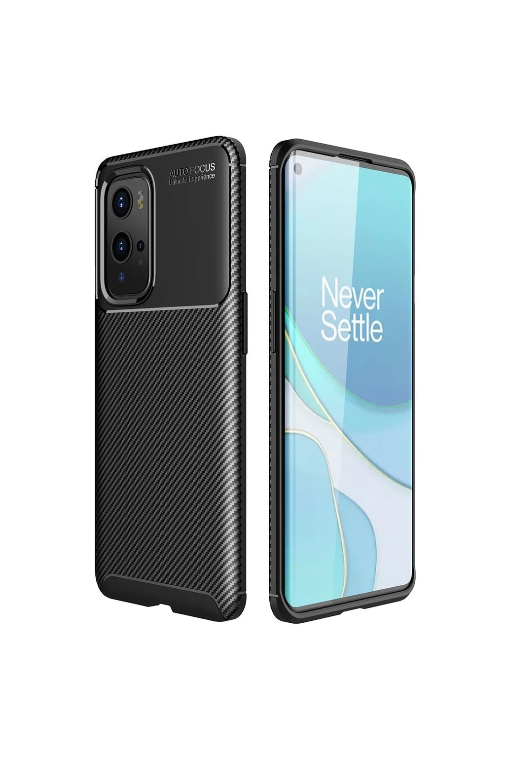 Mey İthalat® One Plus 9 Pro Kılıf Auto Focus Karbon Kapak - Siyah
