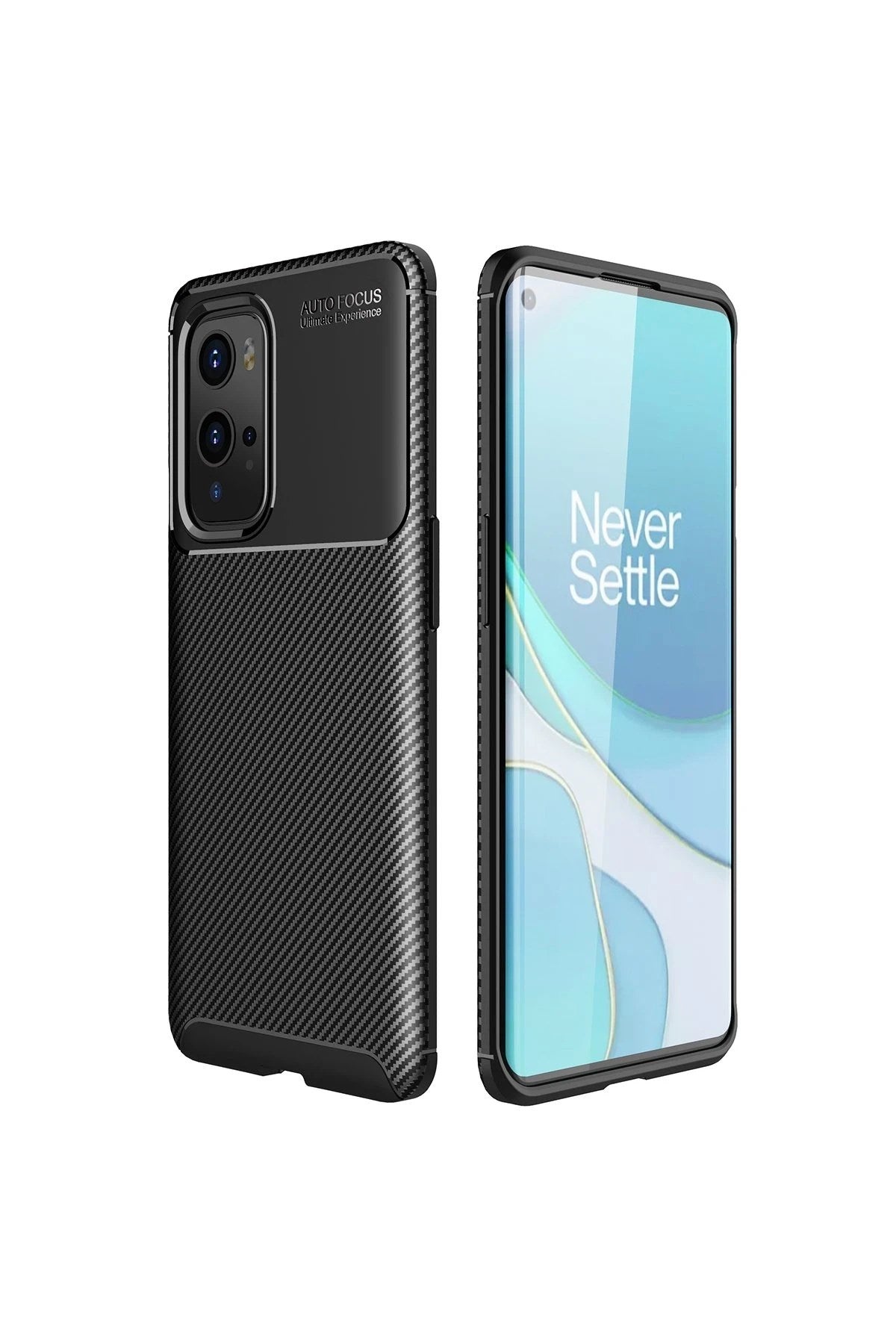 Mey İthalat® One Plus 9 Pro Kılıf Auto Focus Karbon Kapak - Siyah