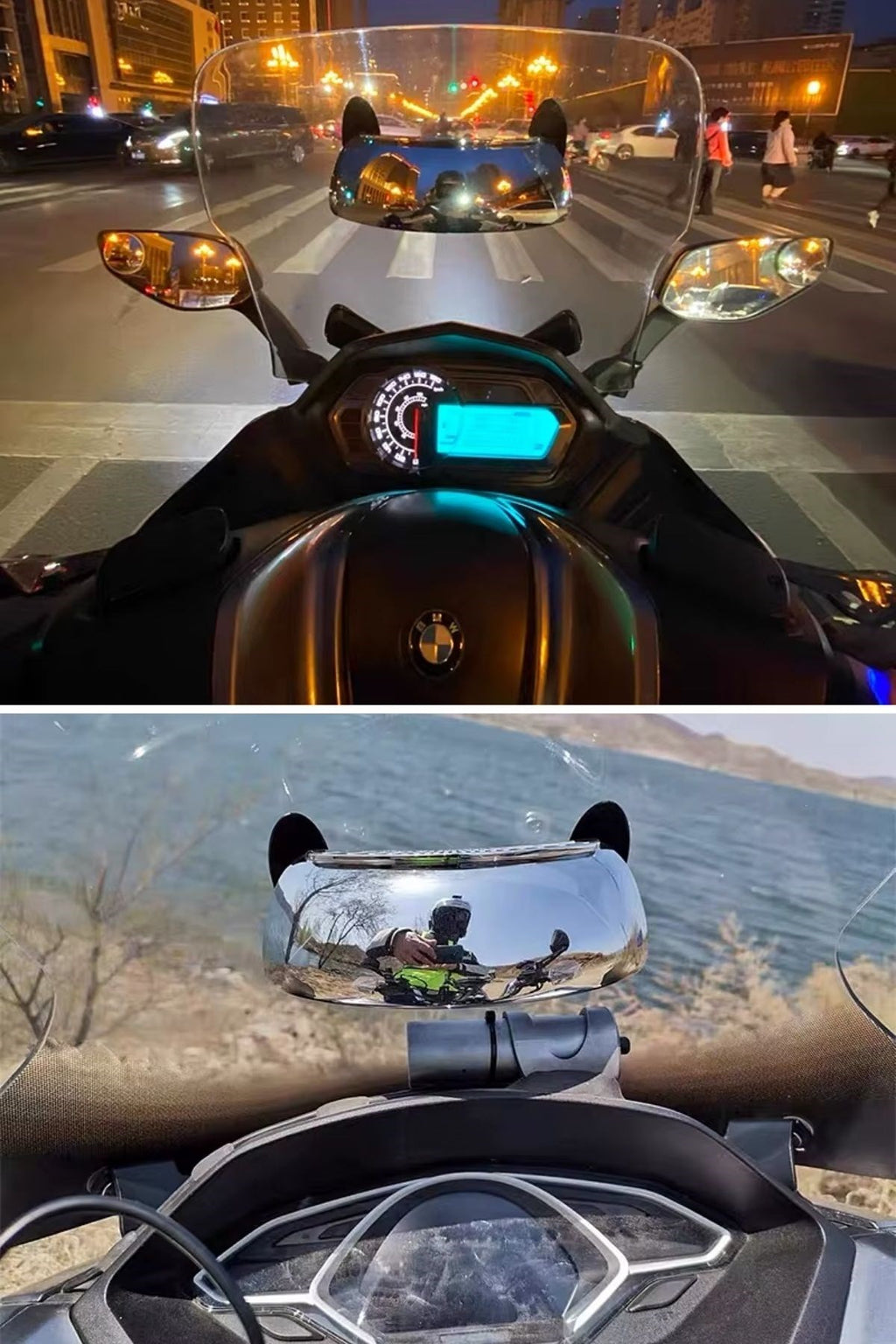 Motosiklet İçin Islanmaya Dayanıklı Geniş Açı Görme ve Kör Nokta Aynası