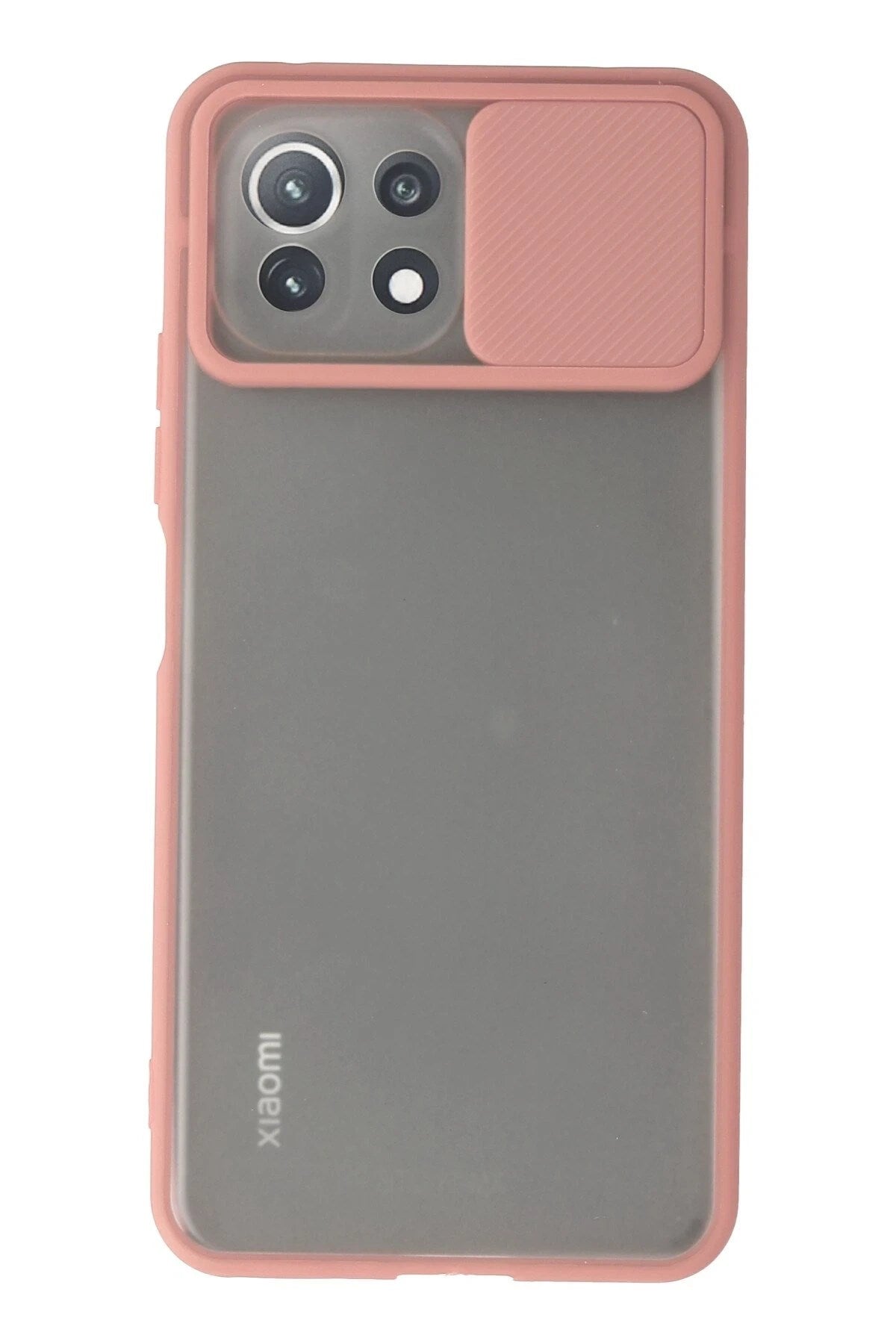 Mey İthalat® Mİ 11 Lite Kılıf Palm Buzlu Kamera Sürgülü Silikon - Pembe