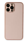 Mey İthalat® iPhone 13 Pro Kılıf Coco Deri Silikon Kapak - Pembe