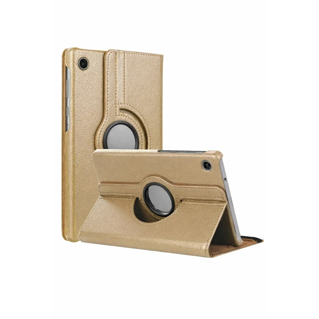 Mey İthalat® Samsung Galaxy Tab A11 360 Tablet Deri Kılıf - Gold