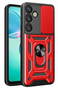 Mey İthalat® Samsung Galaxy A17 5G Pars Lens Yüzüklü Silikon - Kırmızı