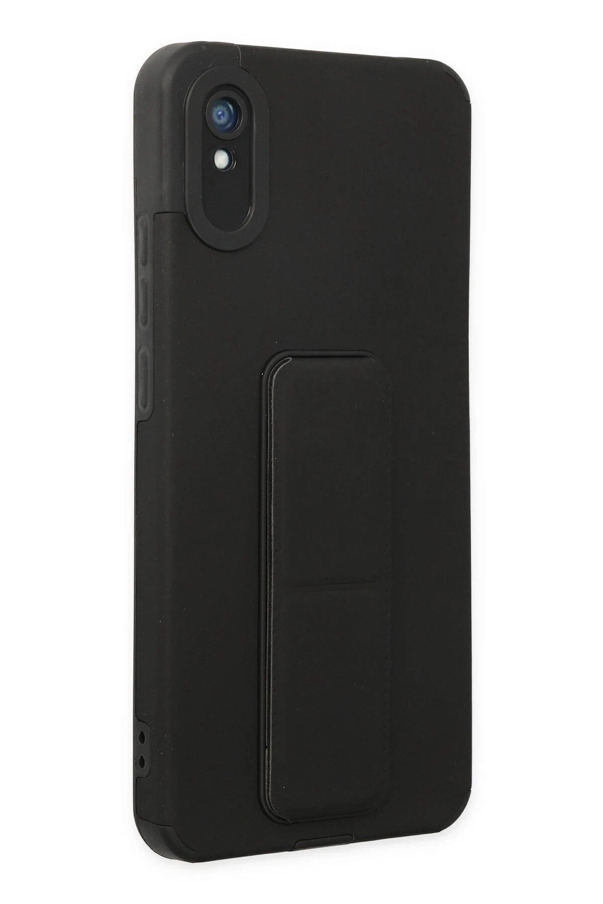 Mey İthalat® Redmi 9A Kılıf Mega Standlı Silikon - Siyah