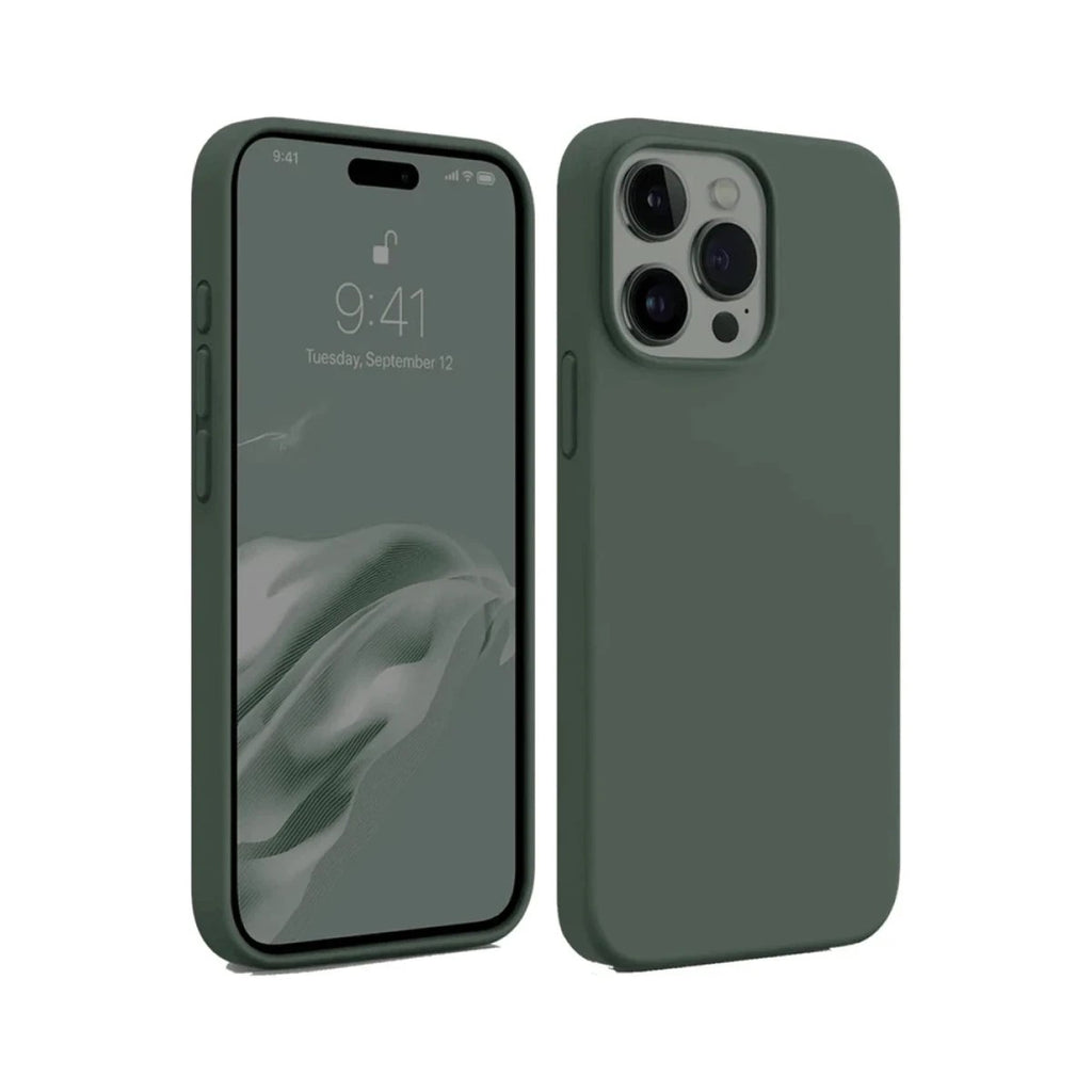 Mey İthalat® iPhone 15 Pro Max Kılıf First Silikon - Koyu Yeşil