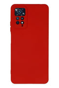 Mey İthalat® Redmi Note 11 Pro Kılıf Nano içi Kadife Silikon - Kırmızı
