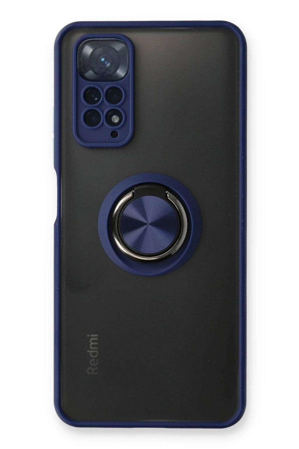 Mey İthalat® Redmi Note 11 Kılıf Montreal Yüzüklü Silikon Kapak - Lacivert