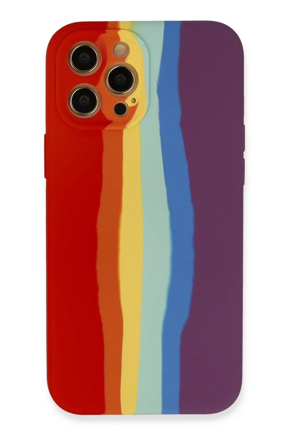 Mey İthalat® iPhone 12 Pro Max Kılıf Ebruli Lansman Silikon - Kırmızı-Mor