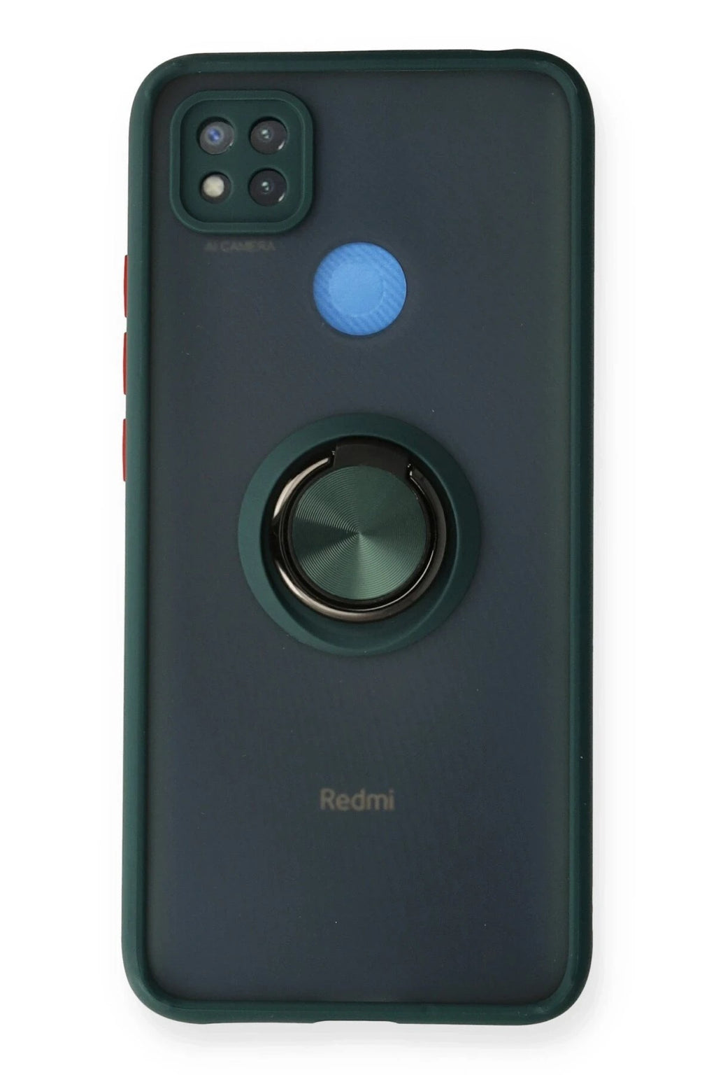 Mey İthalat® Redmi 9C Kılıf Montreal Yüzüklü Silikon Kapak - Yeşil