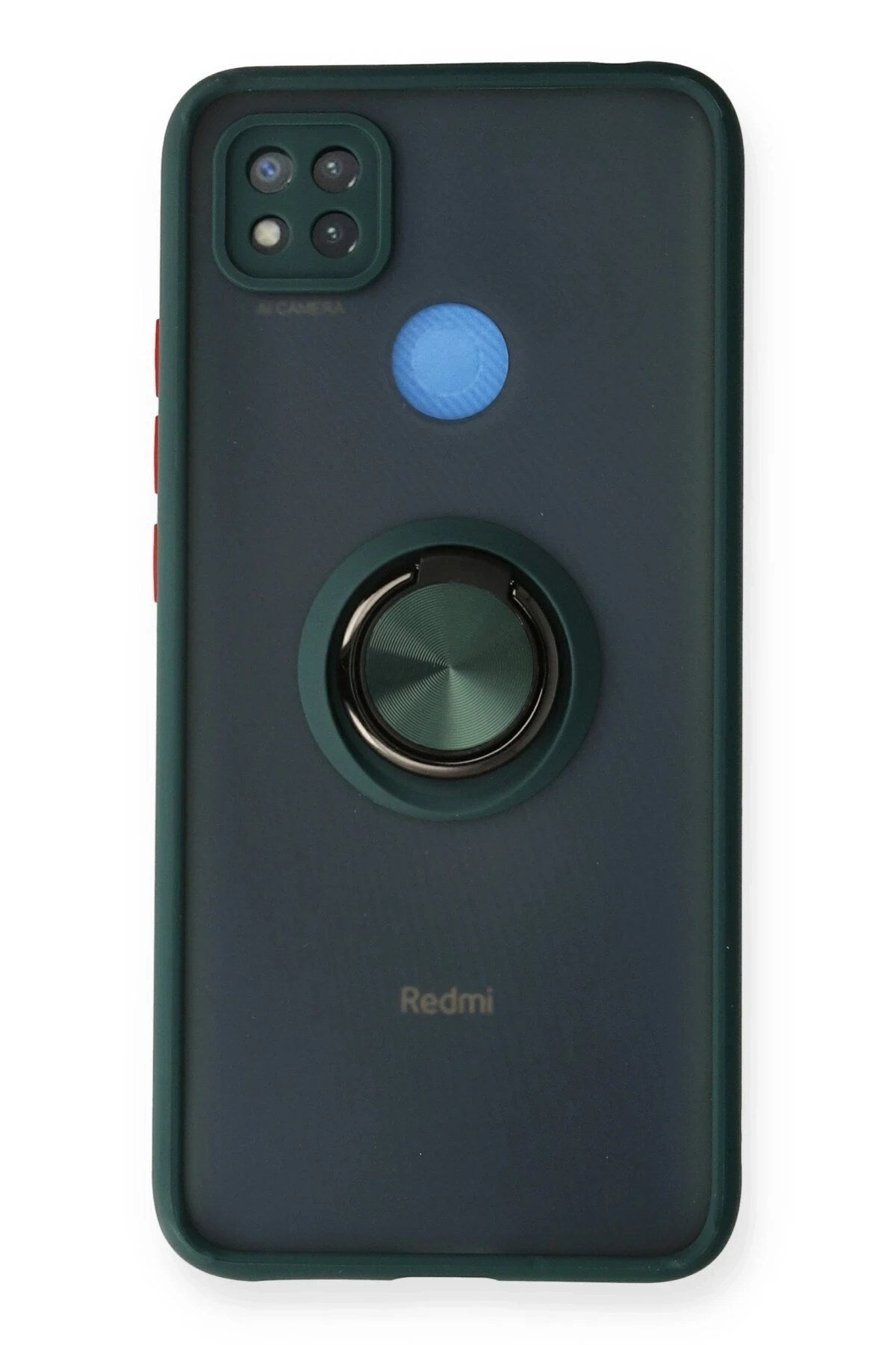 Mey İthalat® Redmi 9C Kılıf Montreal Yüzüklü Silikon Kapak - Yeşil