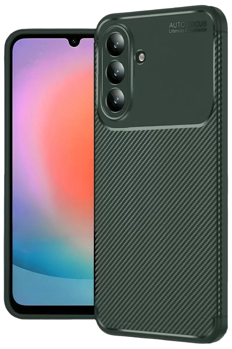 Mey İthalat® Samsung Galaxy S26 Auto Focus Karbon Kapak - Koyu Yeşil