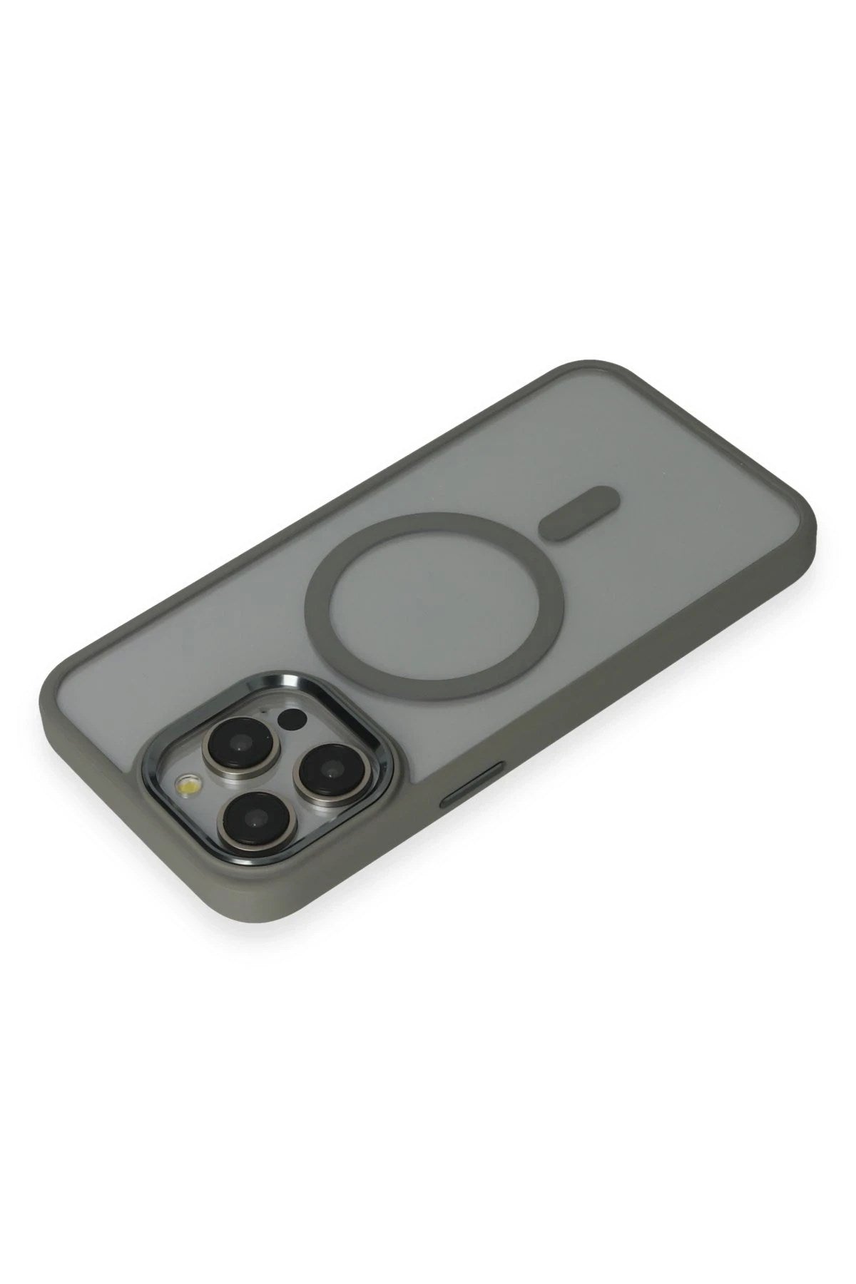Mey İthalat® iPhone 15 Pro Max Kılıf Room Magneticsafe Silikon - Gri