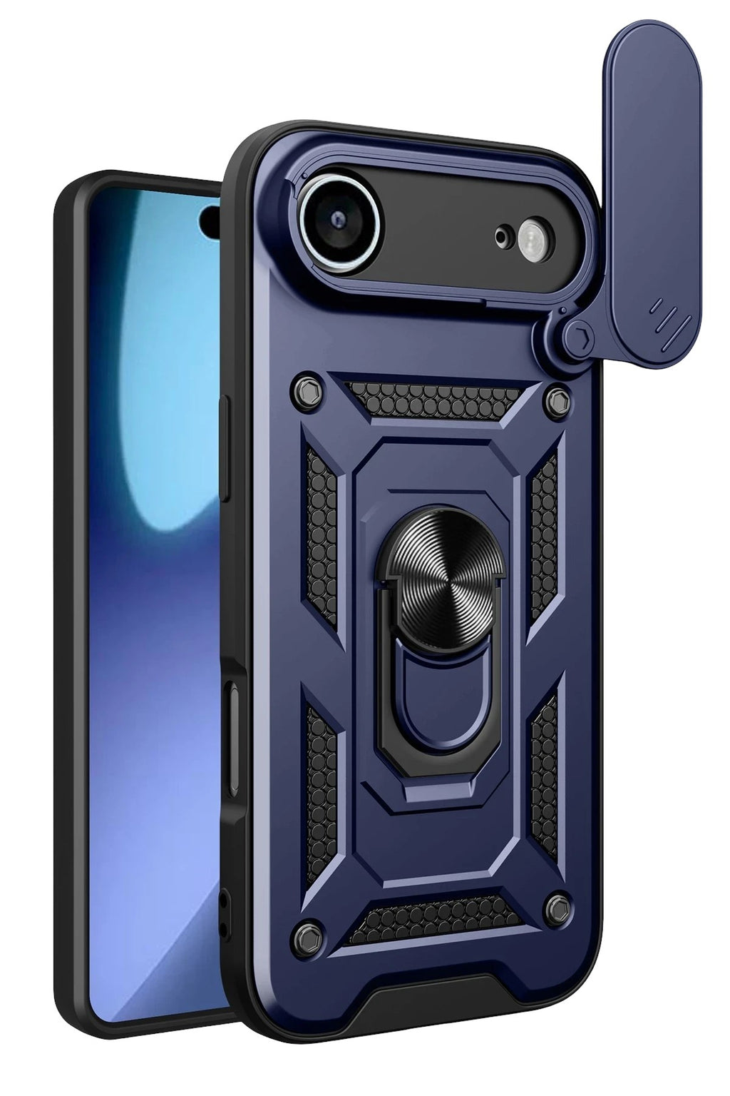 Mey İthalat® iPhone 17 Air Pars Lens Yüzüklü Silikon - Lacivert