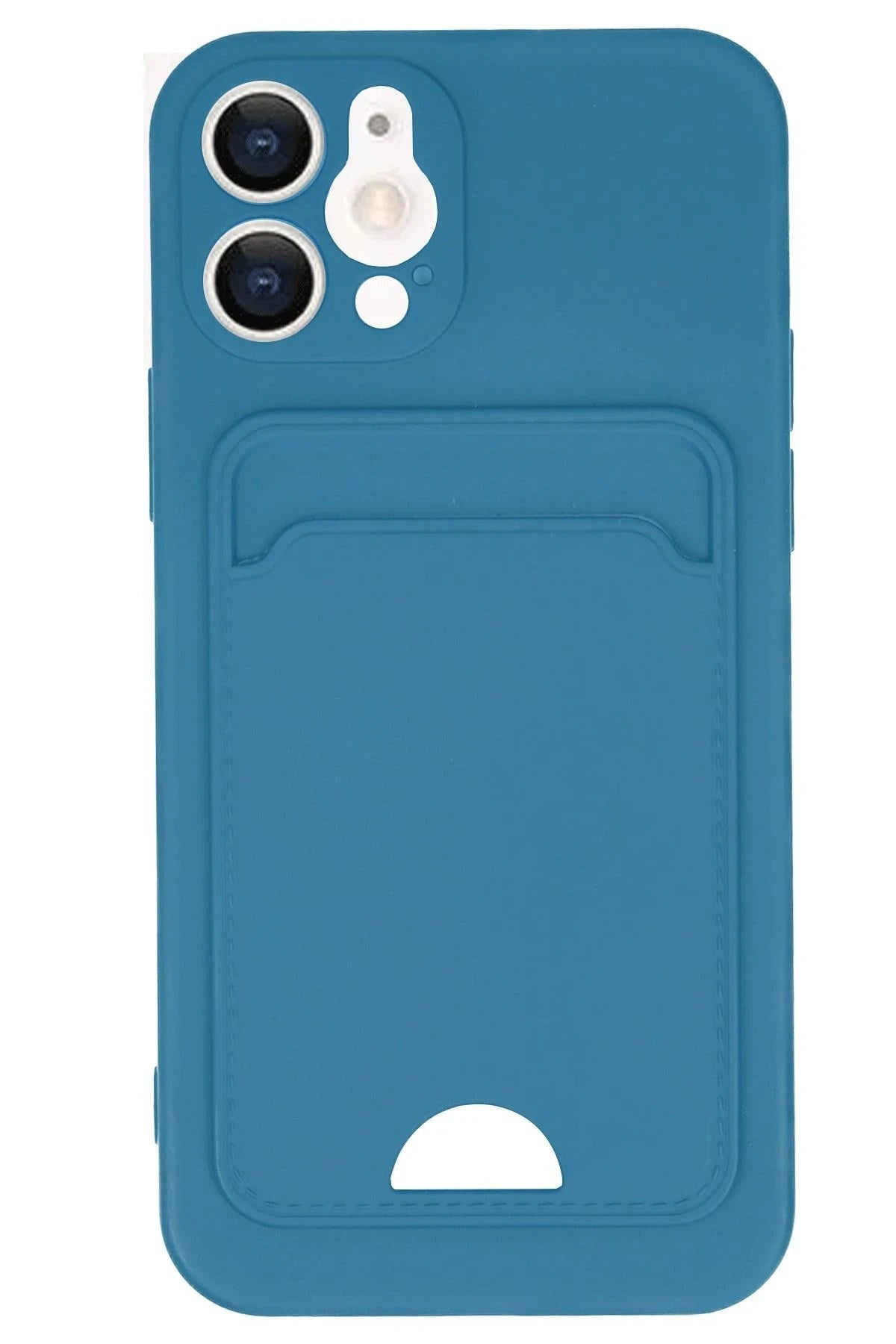 Mey İthalat® iPhone 12 Kılıf Kelvin Kartvizitli Silikon - Mavi