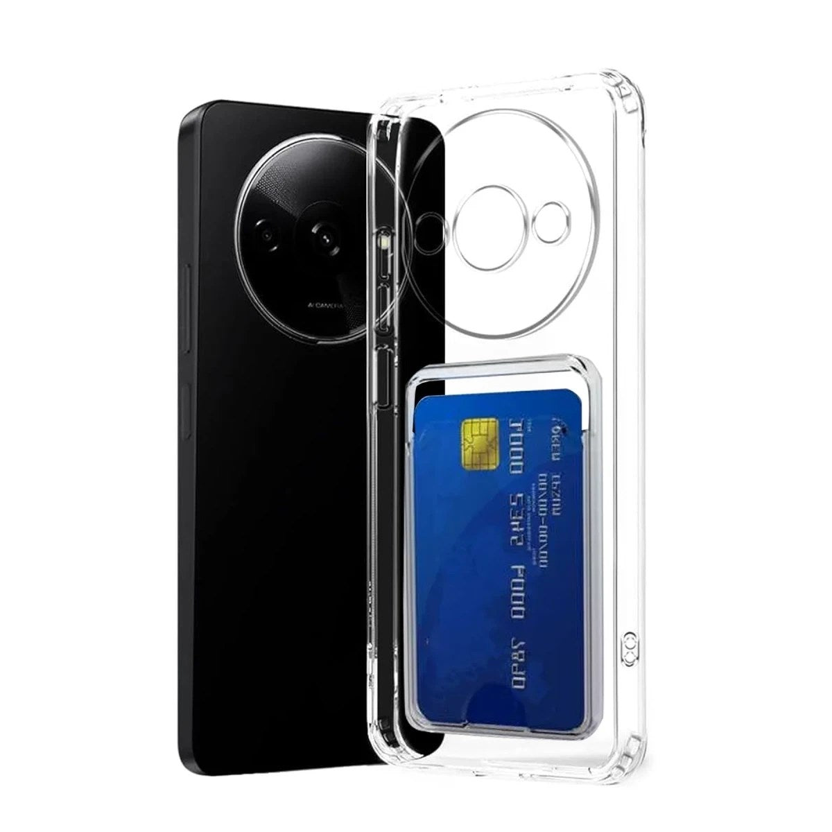 Mey İthalat® Redmi A3 4G Kılıf Kart Şeffaf Silikon - Şeffaf