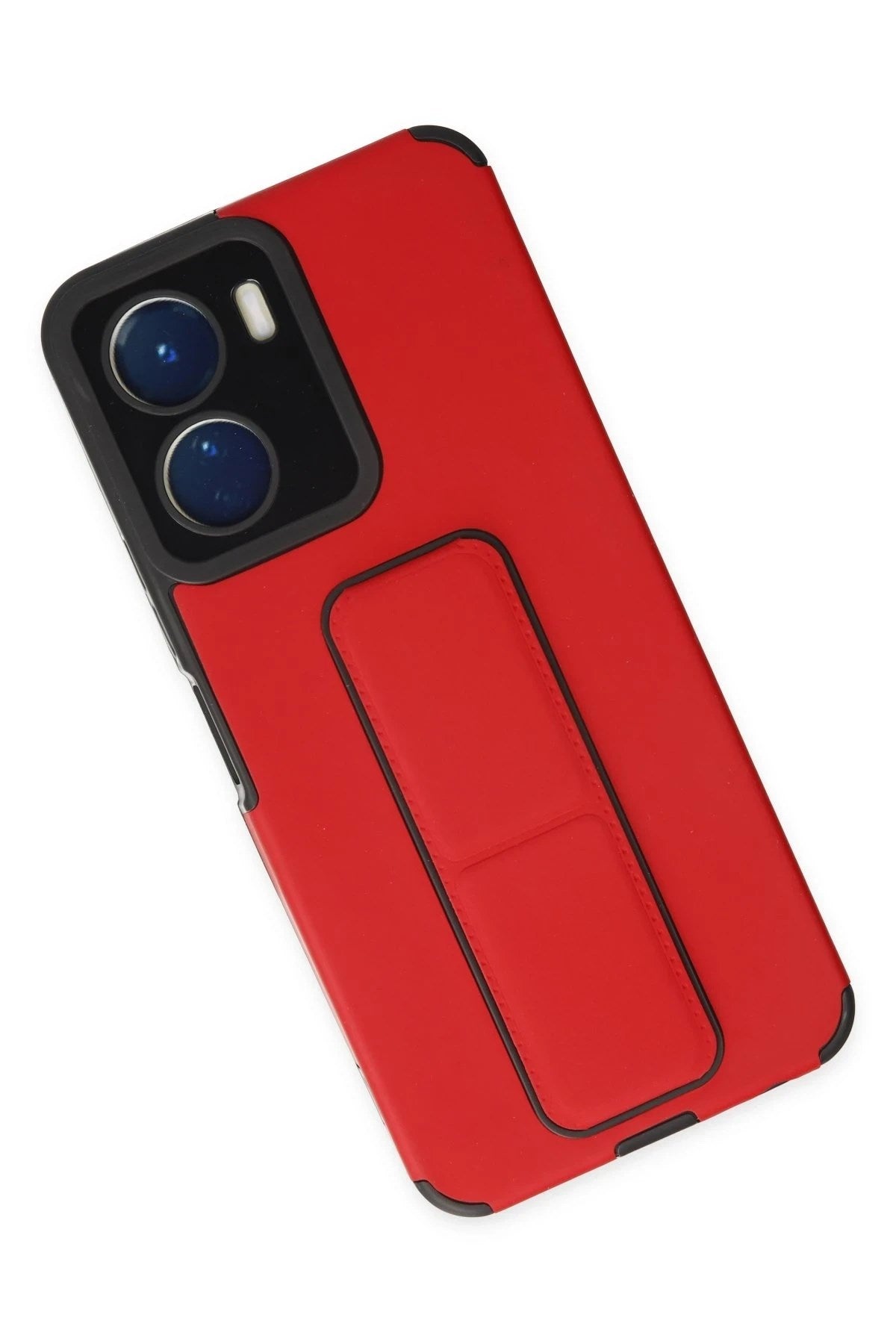 Mey İthalat® Vivo Y16 Kılıf Mega Standlı Silikon - Kırmızı