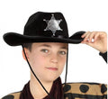Mey İthalat® Çocuk Kovboy Şapkası Sheriff Şapkası Siyah Renk