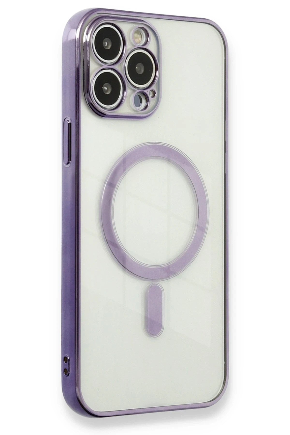 Mey İthalat® iPhone 13 Pro Kılıf Magneticsafe Lazer Silikon - Mor
