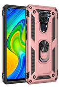 Mey İthalat® Redmi Note 9 Kılıf Sofya Yüzüklü Silikon Kapak - Rose