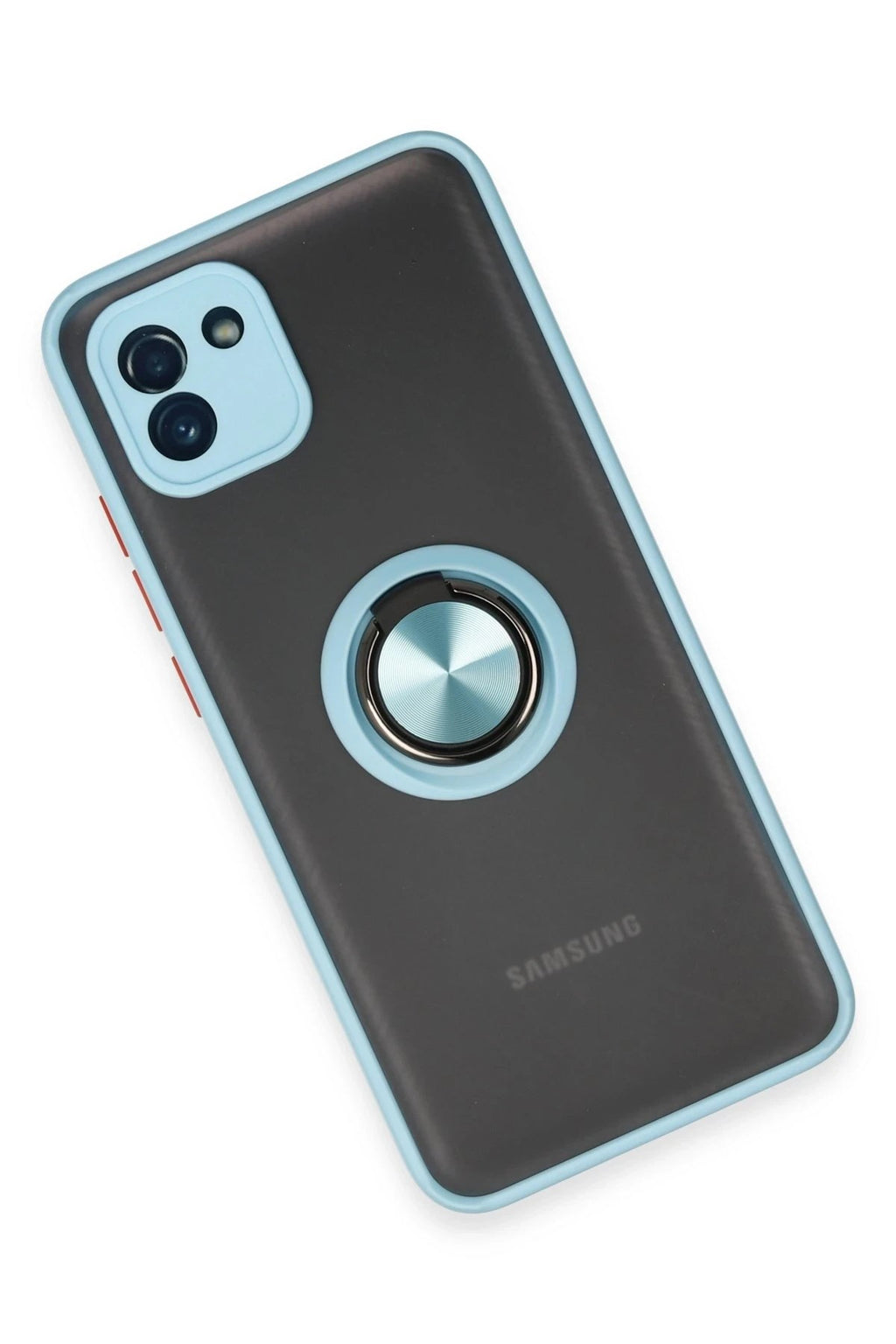 Mey İthalat® Samsung Galaxy A03 Kılıf Montreal Yüzüklü Silikon Kapak - Buz Mavi