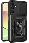 Mey İthalat® Samsung Galaxy M15 Kılıf Pars Lens Yüzüklü Silikon - Siyah