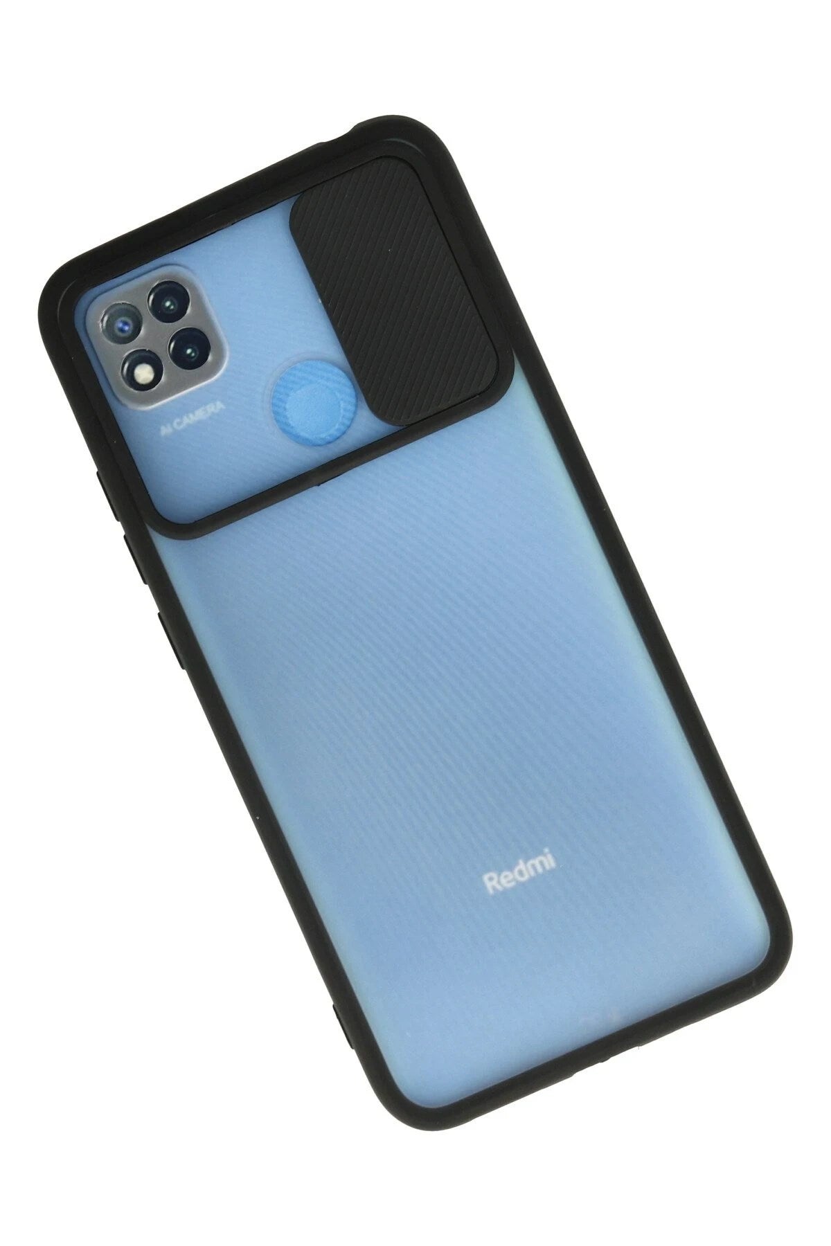 Mey İthalat® Redmi 9C Kılıf Palm Buzlu Kamera Sürgülü Silikon - Siyah