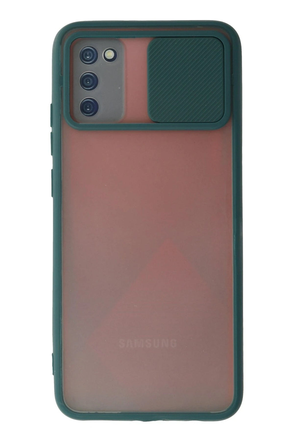 Mey İthalat® Samsung Galaxy A03S Kılıf Palm Buzlu Kamera Sürgülü Silikon - Yeşil