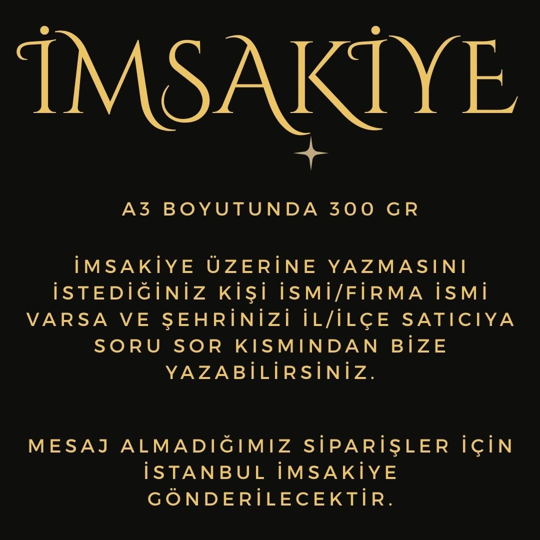 Ramazan İmsakiyesi - 300 Gr - A3 Boyut Kişiye Özel İsimli & Logolu 1 Adet Lacivert