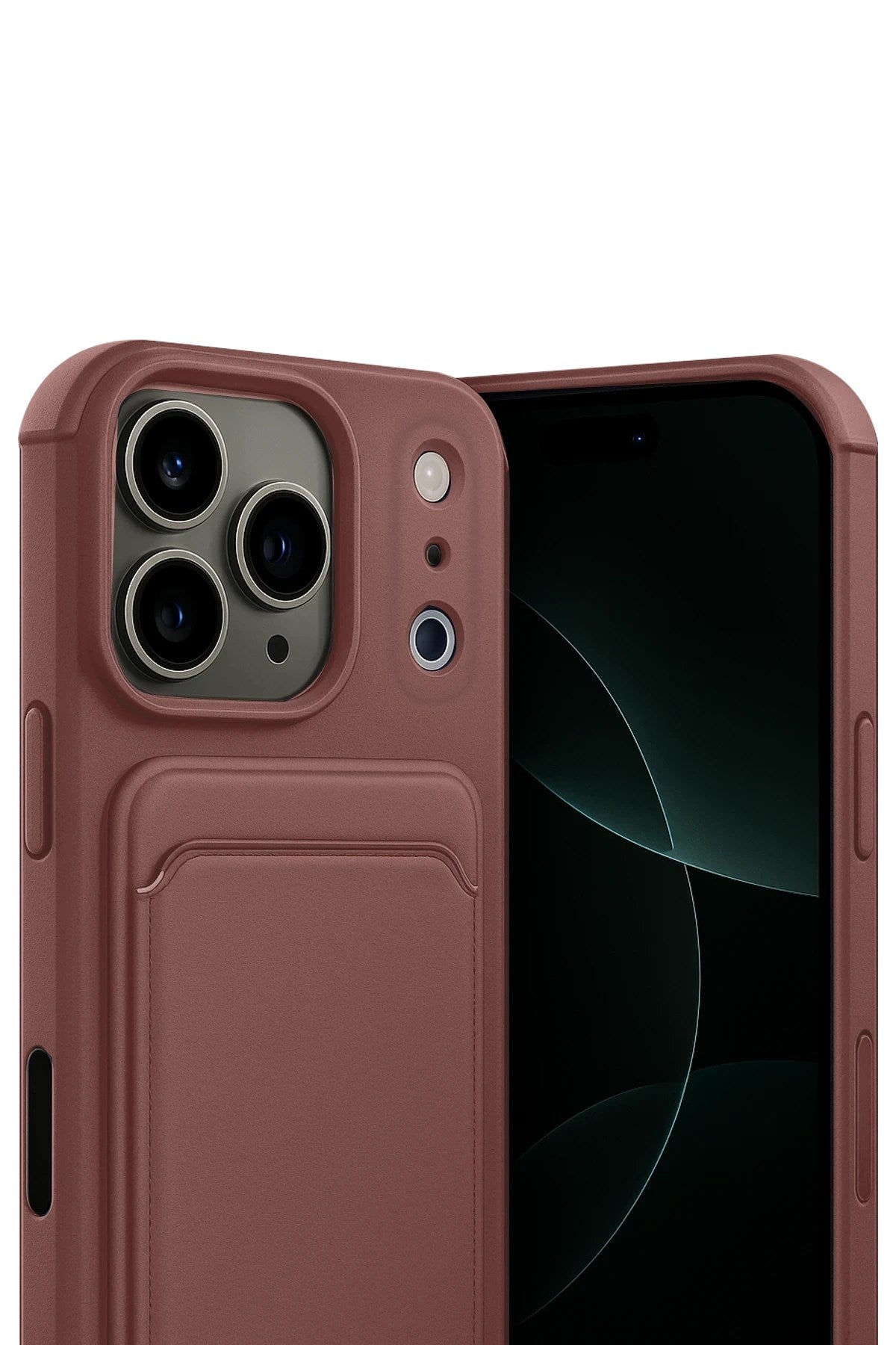 Mey İthalat® iPhone 17 Pro Max Kelvin Kartvizitli Silikon - Bordo