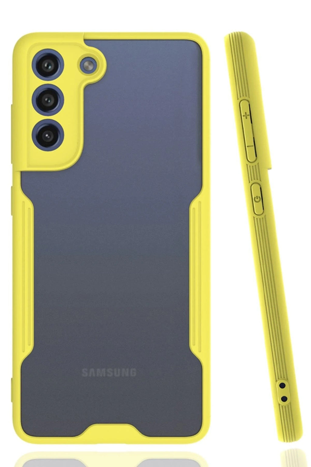 Mey İthalat® Samsung Galaxy S21 FE Kılıf Platin Silikon - Sarı