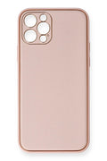 Mey İthalat® iPhone 12 Pro Kılıf Coco Deri Silikon Kapak - Pembe