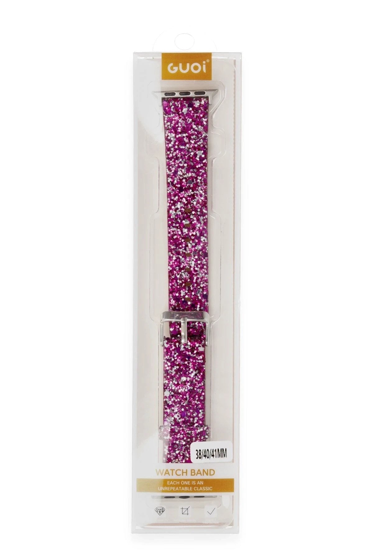 Mey İthalat® Watch 38mm Starry Taşlı Kordon - Derin Mor