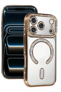 Mey İthalat® iPhone 17 Pro Joke Simli Magneticsafe Kılıf - Gold