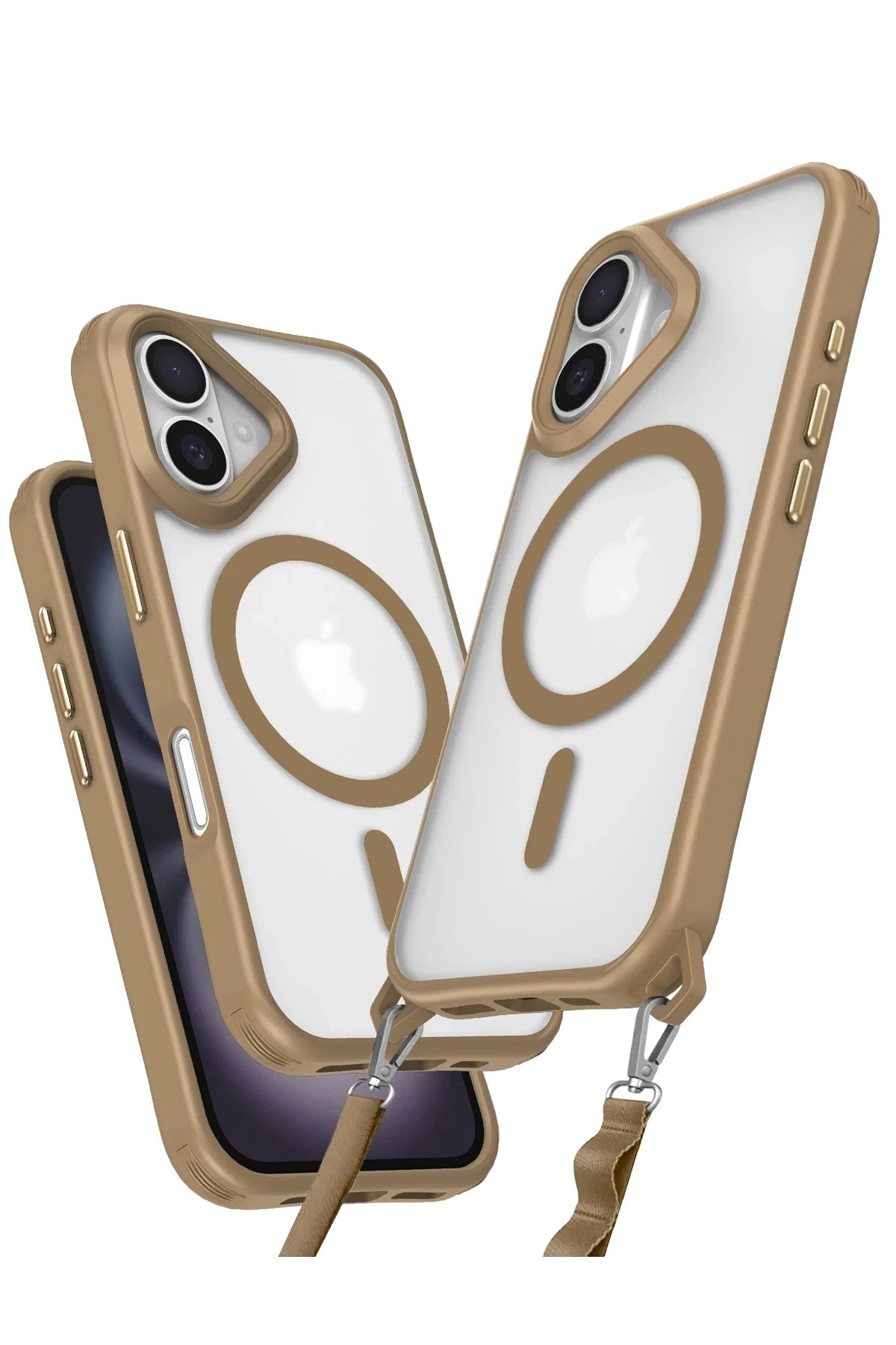 Mey İthalat® iPhone 16 Plus Kılıf Enka Magsafe Silikon Kılıf - Desert