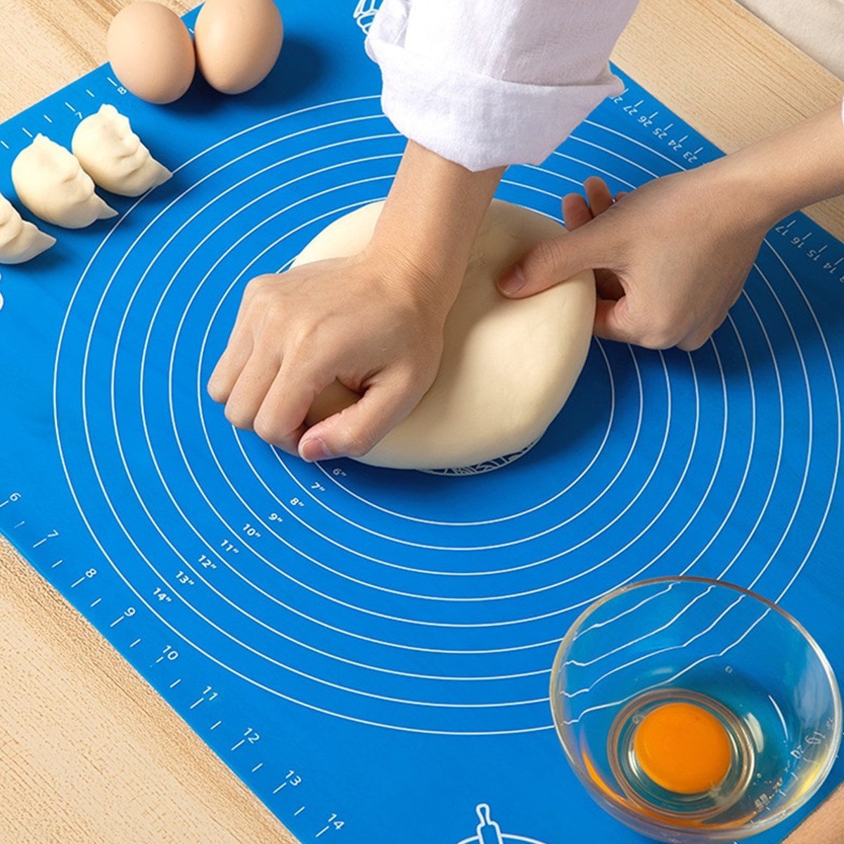 45*65 cm Silikon Ölçekli Kullanımı Kolay Hamur Açma Matı Ekmek Mantı Makarna Hamuru Yoğurma