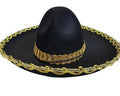 Mey İthalat® Altın Renk Şeritli Meksika Mariachi Latin Şapkası 55 cm Çocuk