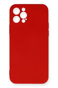 Mey İthalat® iPhone 12 Pro Max Kılıf Nano içi Kadife Silikon - Kırmızı