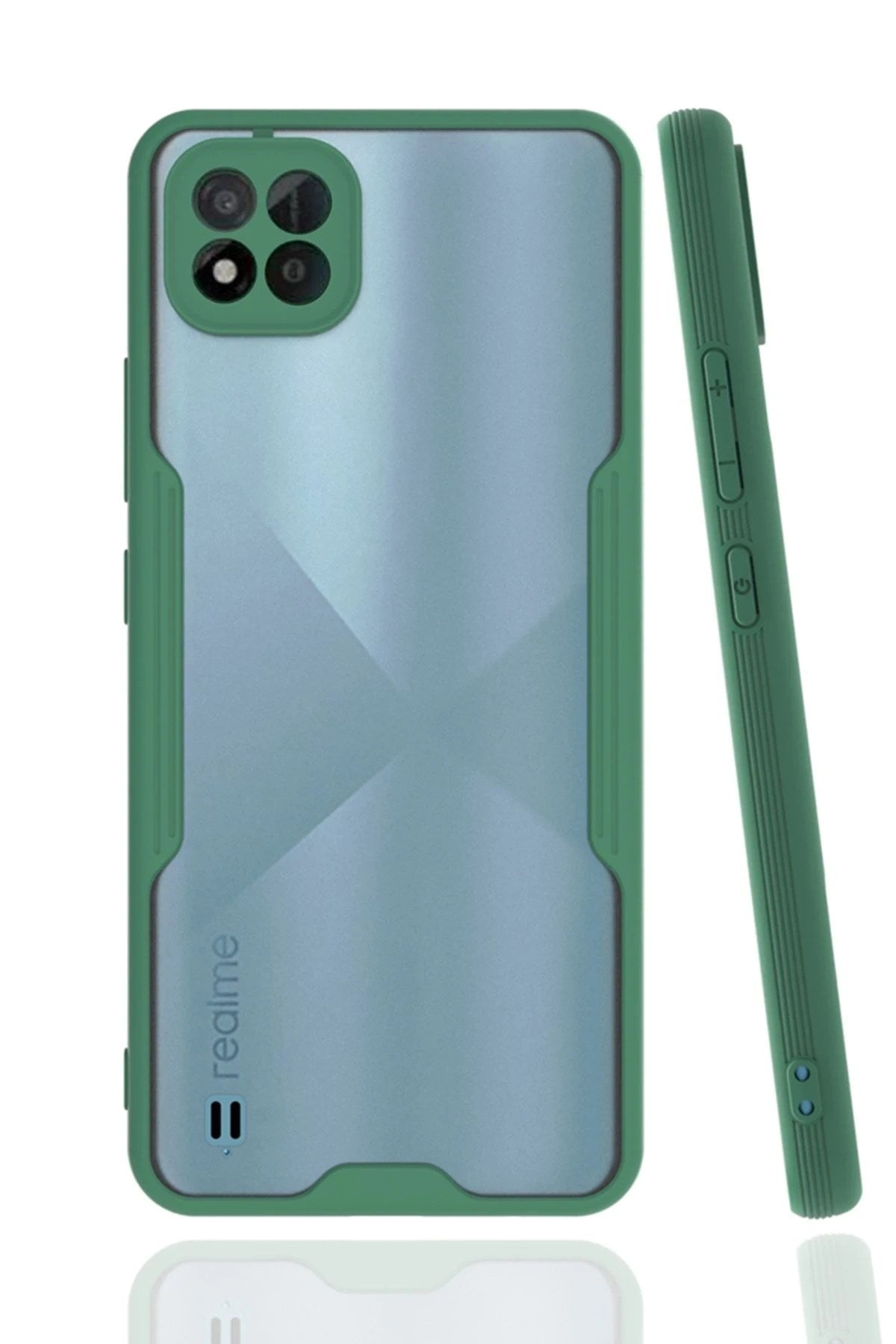 Mey İthalat® Realme C11 2021 Kılıf Platin Silikon - Yeşil