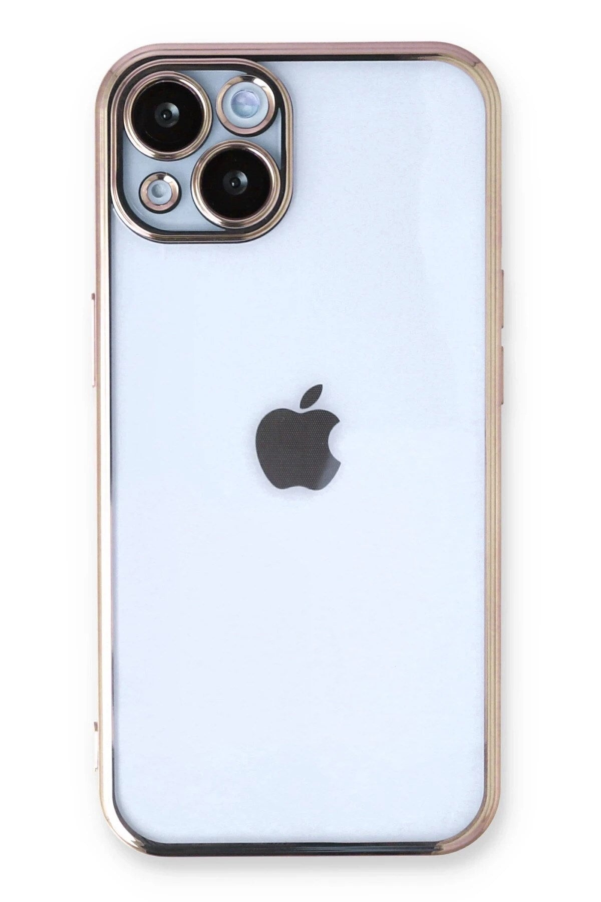 Mey İthalat® iPhone 14 Plus Kılıf Lensli Silikon - Gold