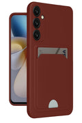 Mey İthalat® Samsung Galaxy S24 FE Kılıf Kelvin Kartvizitli Silikon - Bordo